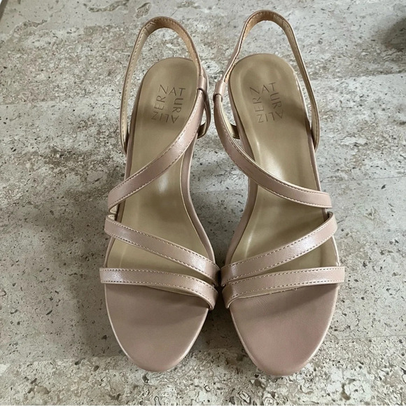 NWOB Naturalizer Brenta Strappy Platform Dress Sandal Tan Faux Leather 9.5 - Picture 7 of 13